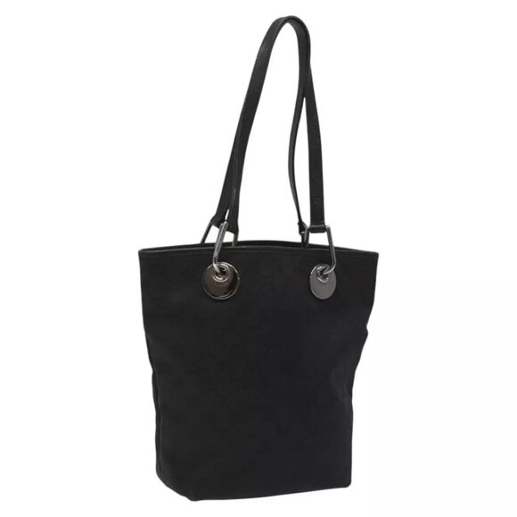 GUCCI GG Canvas Tote Bag Black Silver 120840 Auth - Picture 3 of 16